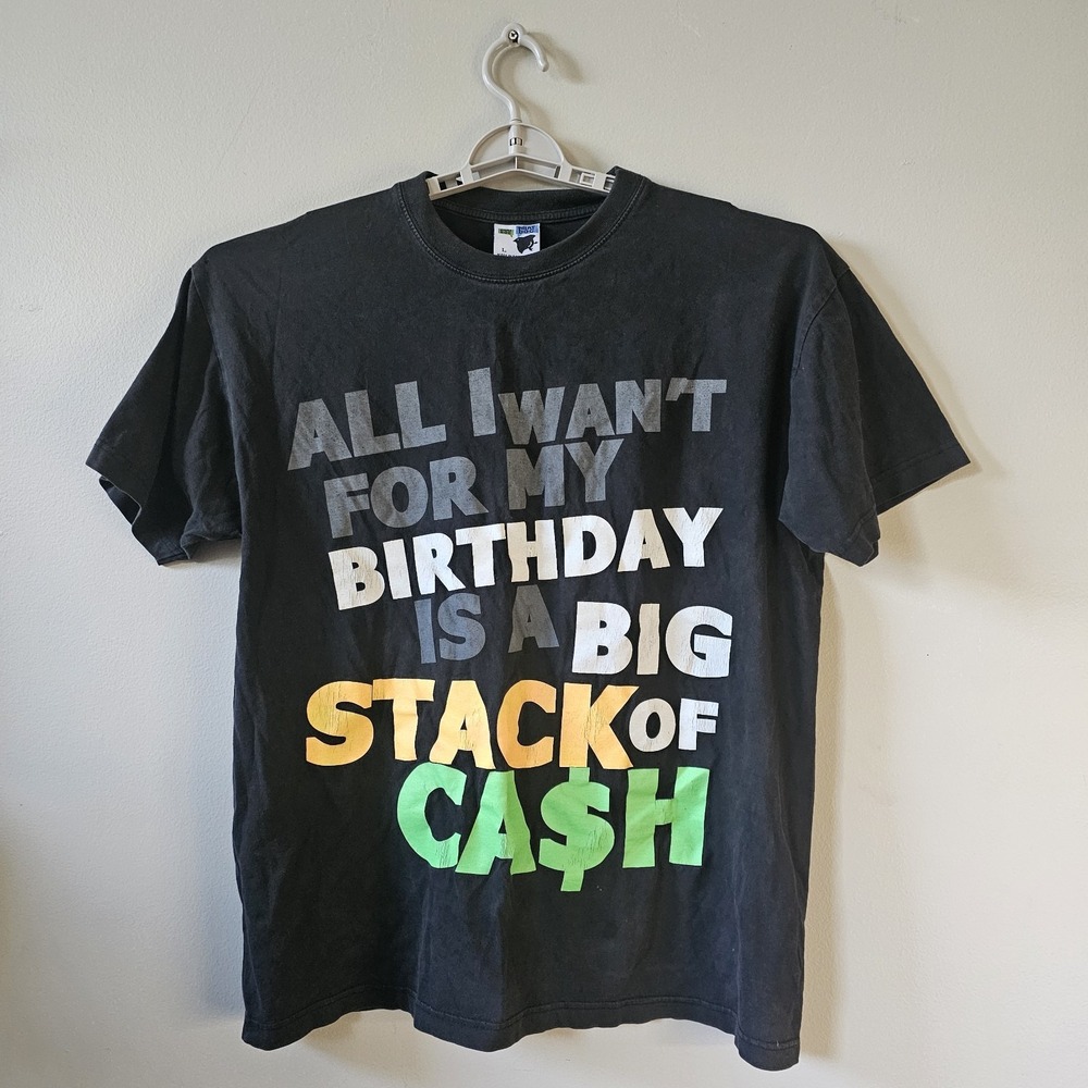 Vintage Y2K Phat Dog T-Shirt Men's Size Large‎ All I Want Is A Big Stack Of Cash